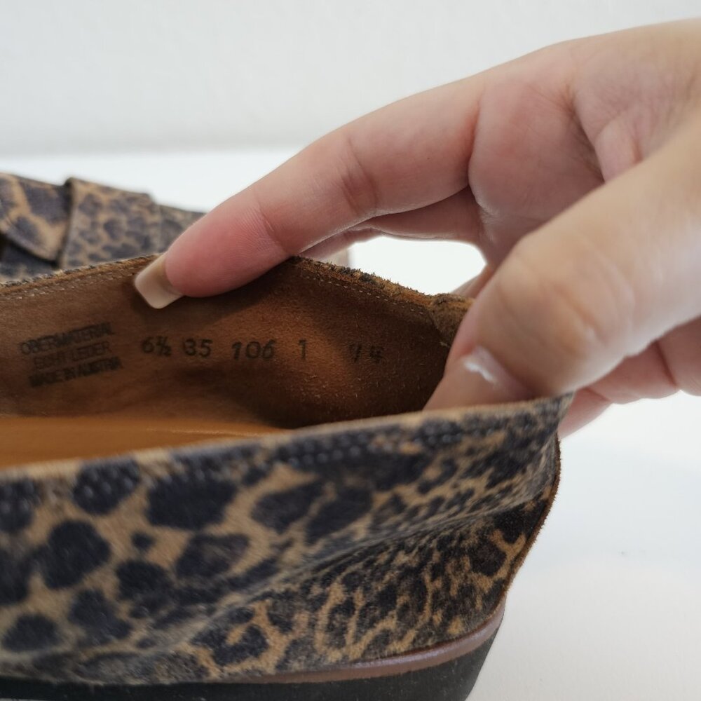 Paul Green Dara Loafer Safari Tan Flat Penny Loafer Leather Leopard Cheetah 6.5 - Picture 10 of 11